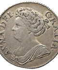 1712 Shilling Anne Coin UK Silver Struck Over Roses and plumes in angles 4th bust