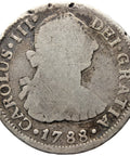 1788 Mo FM 2 Reales Mexico Coin Charles III of Spain Silver