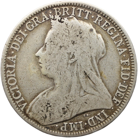 1896 Florin Victoria Coin UK Silver Two Shillings