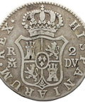 1787 MDV 2 Reales Spain Coin Charles IV Silver Madrid Mint