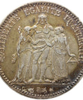 1876 A 5 Francs France Coin Silver Paris Mint Hercules