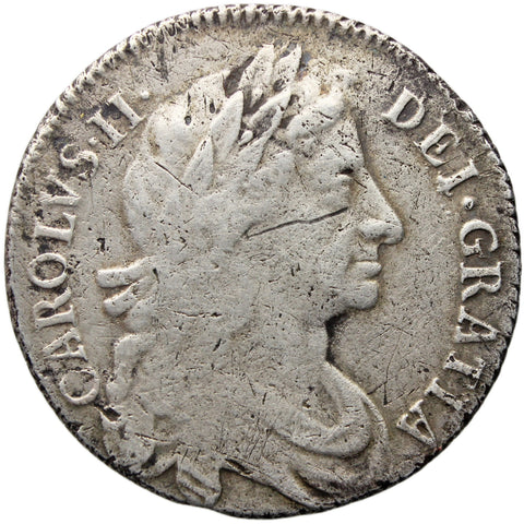 Rare 1684 Shilling Charles II Coin UK Silver Fourth bust