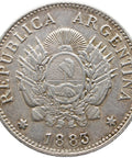 1883 20 Centavos Argentina Coin Silver