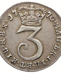 1770 3 Pence George III Coin Maundy UK Silver