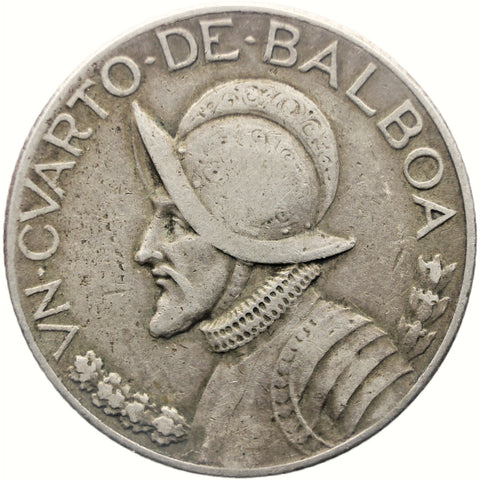 1931 1/4 Balboa Panama Silver Coin Vasco Núñez de Balboa