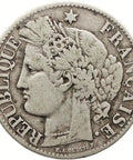 1871 A 2 Francs France Coin Silver Paris Mint