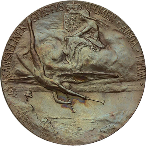 1905 Antique Finland Medal Centenary of the Birth of Johann Snellman Medallist E. Wikström