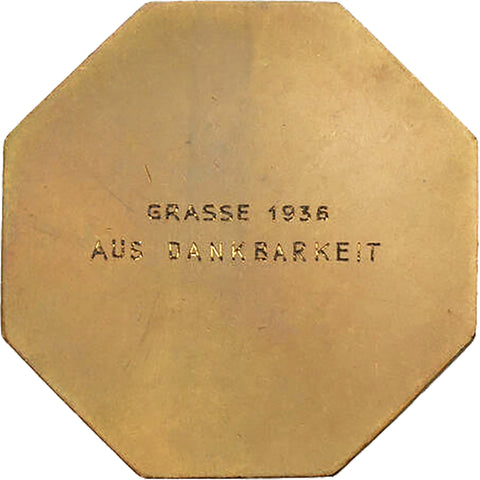1936 Gratitude Sport Grasse Switzerland Medal Match Dankbarkeit