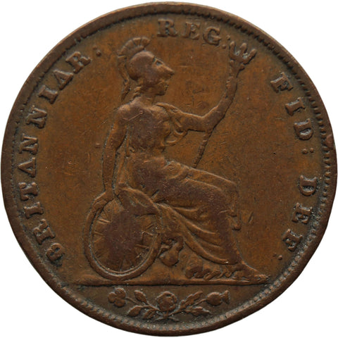 1853 Farthing Victoria Coin UK 1st Portrait