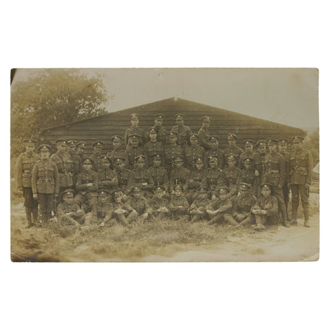 British Army Soldiers Group outside Barrack Photography WW1 Era Military