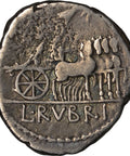 87 BC Roman Republic Denarius Coin Rubria Lucius Rubrius Dossenus Silver