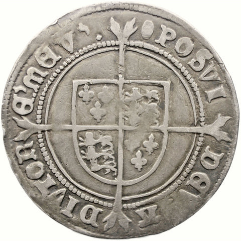 1551 – 1553 Edward VI Shilling England Coin, 3rd period, mm. Tun, Fine Silver Issue