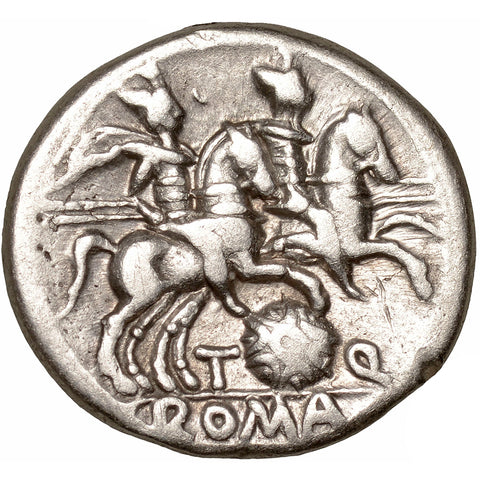 126 BC Roman Republic Coin Quinctia T. Quinctius Flamininus Denarius Silver