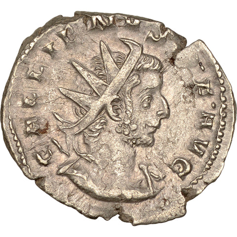 258 - 259 A.D Roman Empire Gallienus Antoninianus Coin Silver