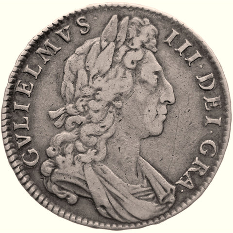 1700 Half Crown William III Coin UK Silver DVODECIMO large shields