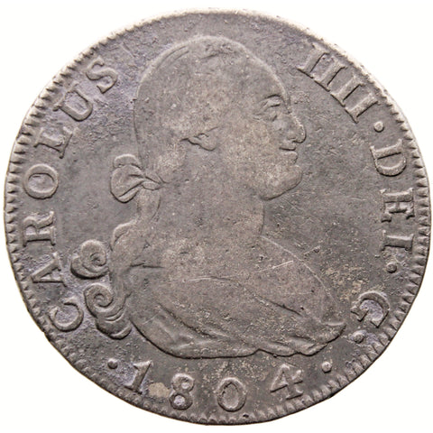 1804 MFA 4 Reales Spain Coin Charles IV Silver Madrid Mint